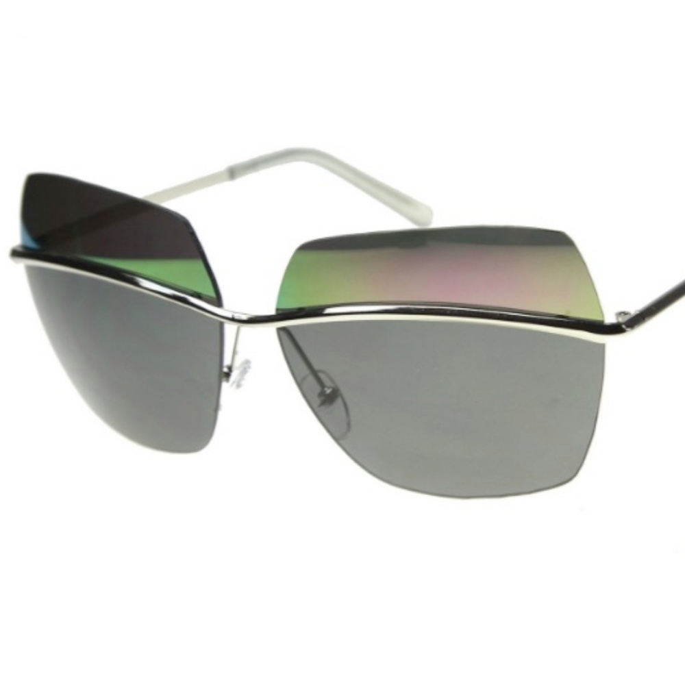 SQUARE SUNGLASSES UV400 PINK SMOKE MIRROR LENS NEW